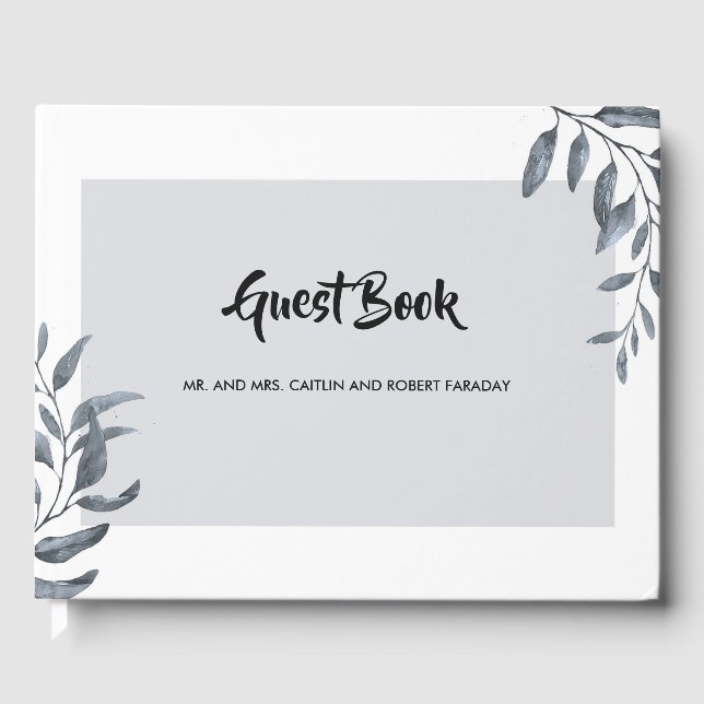 Dusty Blue Eucalyptus Guest Book (Front)