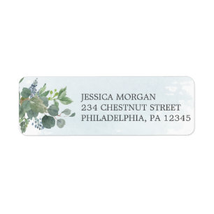 Dusty Blue Eucalyptus Return Address Label