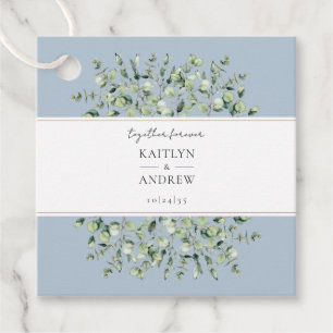 Dusty Blue Eucalyptus Together Forever Wedding Favour Tags