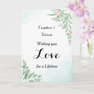 Dusty Blue Eucalyptus Wedding Congratulations Card