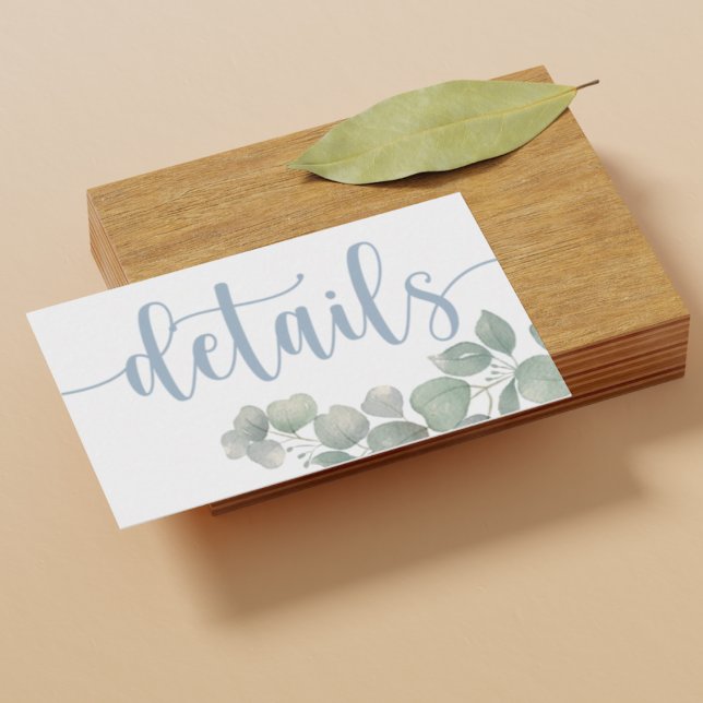 Dusty Blue Eucalyptus Wedding Details Enclosure Card (Creator Uploaded)