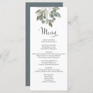 Dusty Blue Eucalyptus Wedding Foliage Elegant Menu
