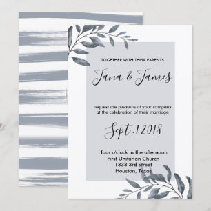 Dusty Blue Eucalyptus wedding Invitation