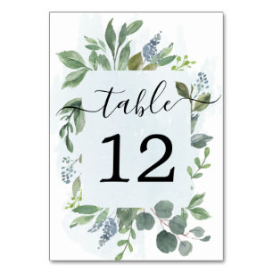 Dusty Blue Eucalyptus Wedding Table Numbers