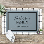Dusty Blue Family Monogram Doormat<br><div class="desc">Modern minimalist doormat personalised with your name monogram,  family established date or other custom text. Click the Customise It button to choose any background colour,  change fonts,  add your own text and photos to match your unique style.</div>