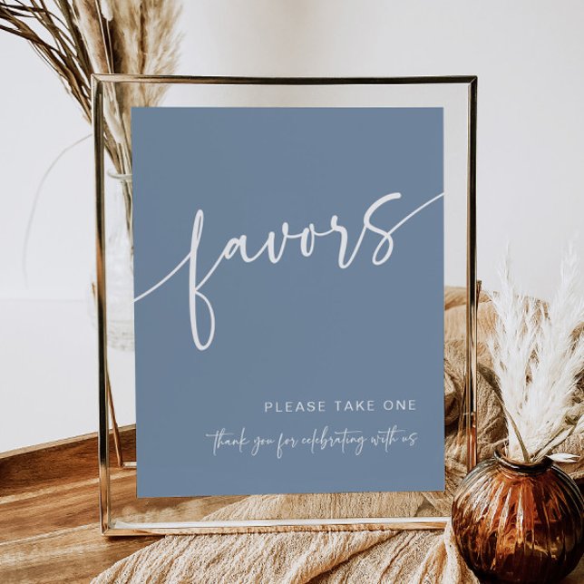 Dusty Blue Favour Sign Modern Minimalist Shower (Creator Uploaded)