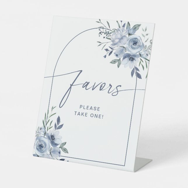 Dusty Blue Favours Bridal Shower Sign (Front)