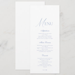 Dusty Blue Fine Art Elegant Wedding Menu Card