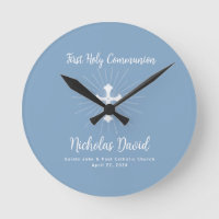 Dusty Blue First Communion with Cross