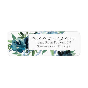 Dusty Blue Floral 2 Return Address