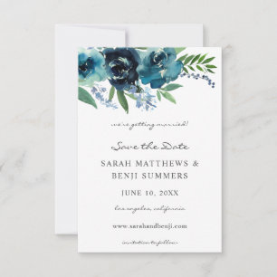 Dusty Blue Floral 2 Save The Date V2