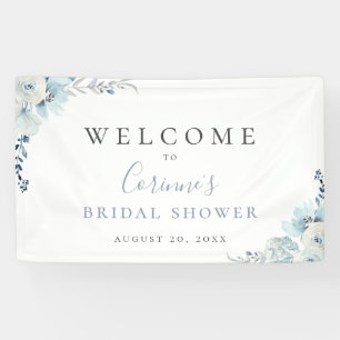 Dusty Blue Floral Banner