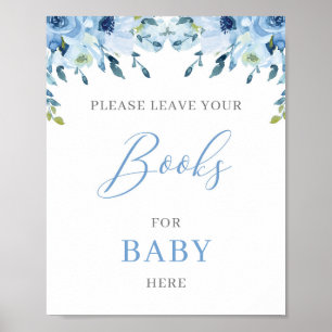 Dusty Blue Floral Boho books for baby sign