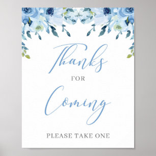 Dusty Blue Floral Boho Thanks for coming sign
