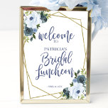 Dusty Blue Floral Bridal Luncheon Welcome Sign<br><div class="desc">A lovely dusty blue floral, geometric welcome sign for a bridal luncheon. Easy to personalise with your details. Please get in touch with me via chat if you have questions about the artwork or need customisation. PLEASE NOTE: For assistance on orders, shipping, product information, etc., contact Zazzle Customer Care directly...</div>
