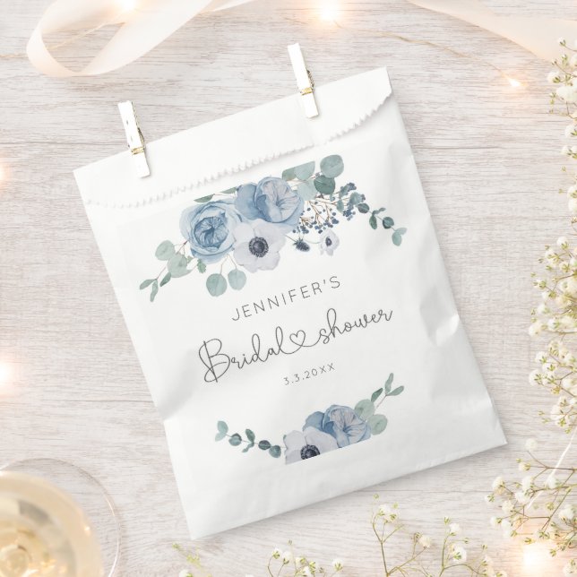 Dusty blue floral bridal shower favour bags (Clipped)