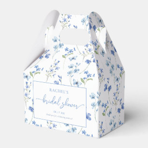 Dusty Blue Floral Bridal Shower Favour Boxes