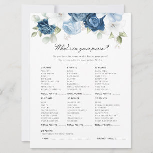 Dusty Blue Floral Bridal Shower Game