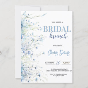 Dusty Blue Floral Bridal Shower Invitation