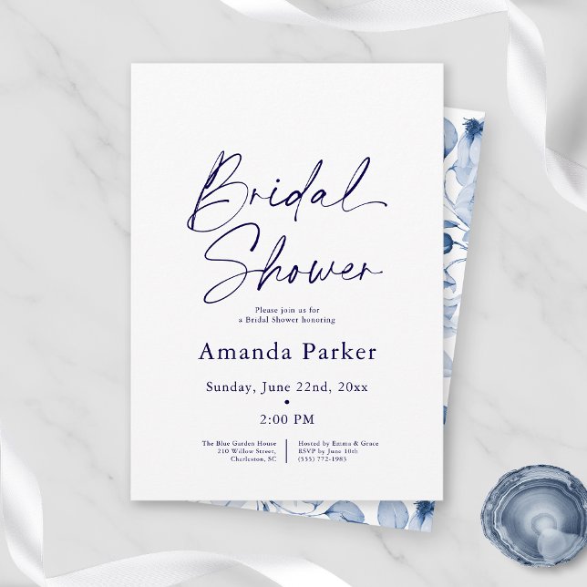 Dusty Blue Floral Bridal Shower  Invitation (Creator Uploaded)