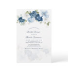 Dusty Blue Floral Bridal Shower Invitation