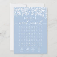 Dusty Blue Floral Bridal Shower Word Search Game
