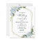 Dusty Blue Floral Budget Wedding Invitation