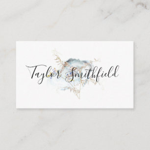 Dusty Blue Floral Business Card