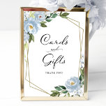 Dusty Blue Floral Cards And Gifts Sign<br><div class="desc">Dusty Blue Floral Cards And Gifts Sign</div>