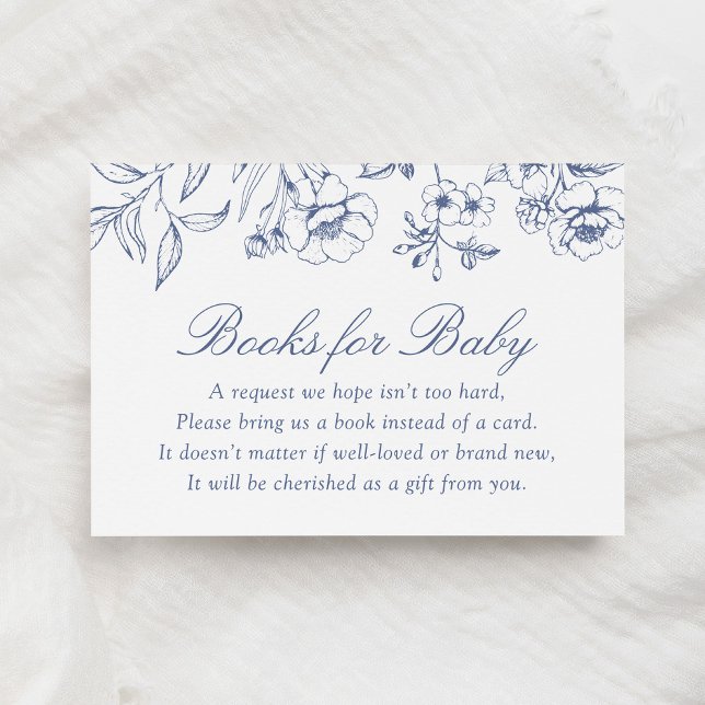 Dusty Blue Floral Chinoiserie Books for Baby Enclosure Card (Creator Uploaded)
