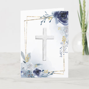 Dusty blue floral design card