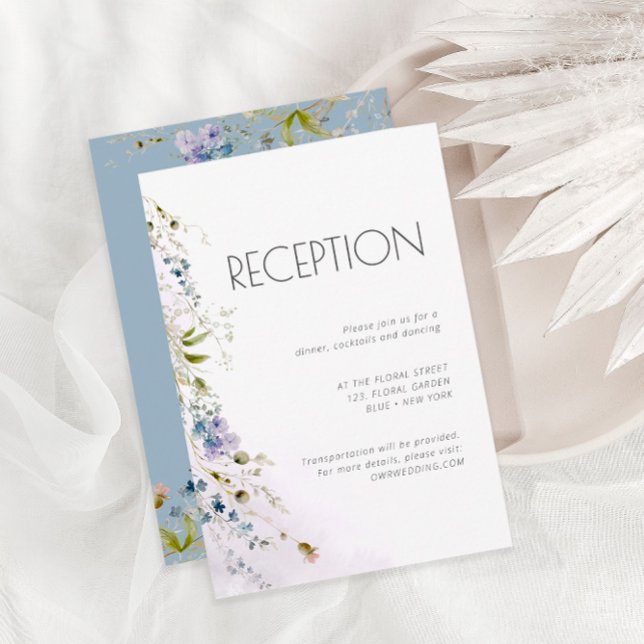 Dusty Blue Floral Details Enclosure Card (Creator Uploaded)