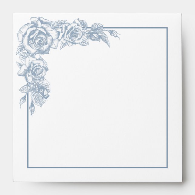 Dusty Blue Floral Envelope (Front)