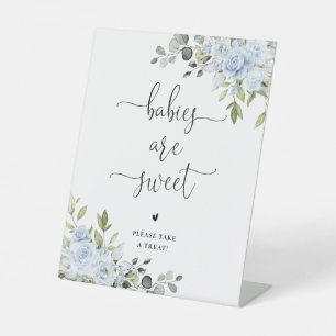 Dusty Blue Floral Eucalyptus Babies Are Sweet Sign