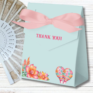 Dusty Blue Floral Fiesta Mexican Baby Shower Favour Box