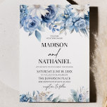 Dusty Blue Floral Flowers Botanical Wedding Invitation<br><div class="desc">This is a Dusty Blue Floral Flowers Botanical Wedding Invitation!</div>