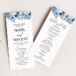 Dusty Blue Floral Flowers Garden Wedding Programme<br><div class="desc">This is a Dusty Blue Floral Flowers Wedding Program!</div>