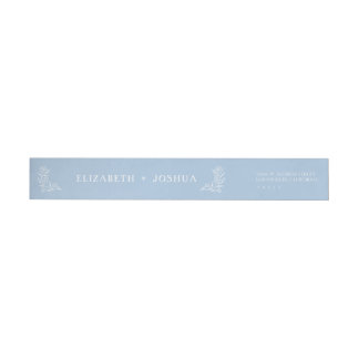 Dusty Blue Floral Fusion Wraparound Address Label