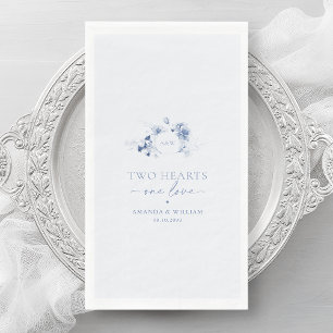 Dusty Blue Floral Guest Towels Napkin