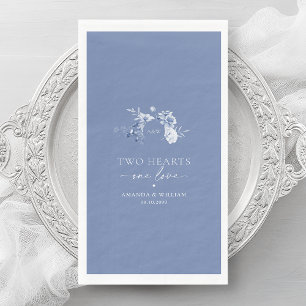 Dusty Blue Floral Guest Towels Napkin