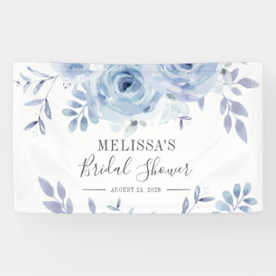 Dusty Blue Floral Lilac Bridal Shower Banner