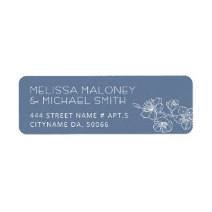 Dusty Blue Floral Line Art