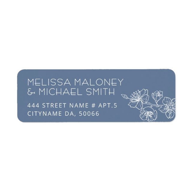 Dusty Blue Floral Line Art  (Front)