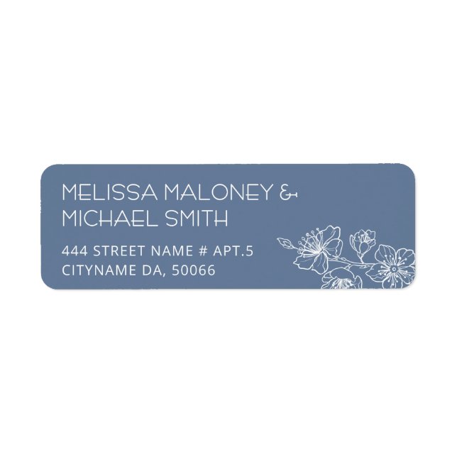 Dusty Blue Floral Line Art  (Front)
