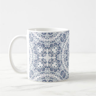 Dusty Blue Floral Mandala Coffee Mug