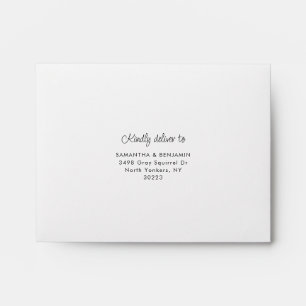 Dusty Blue Floral Printed Return Address RSVP Envelope