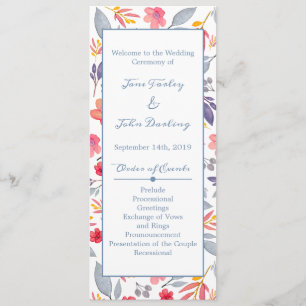 Dusty Blue Floral Program Programme
