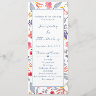 Dusty Blue Floral Program Programme