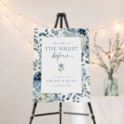 Dusty Blue Floral Rehearsal Dinner Welcome Sign