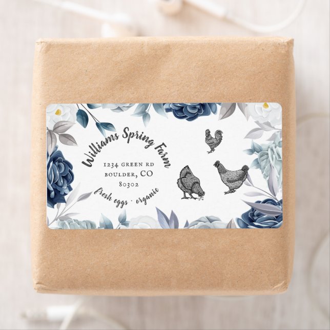 dusty blue floral rustic script duck Egg Carton (Insitu)